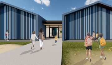 Picture of prefabricated addition at Ruth King Elementary
