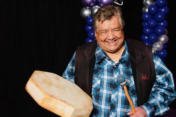 Man with a traditional drum.